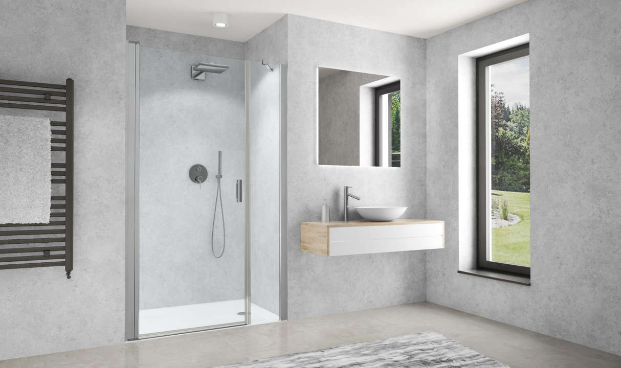 Paroi de douche fixe CARIBA CIFXO L63 H2M argent v.clair ETC ROTH - 1403040237