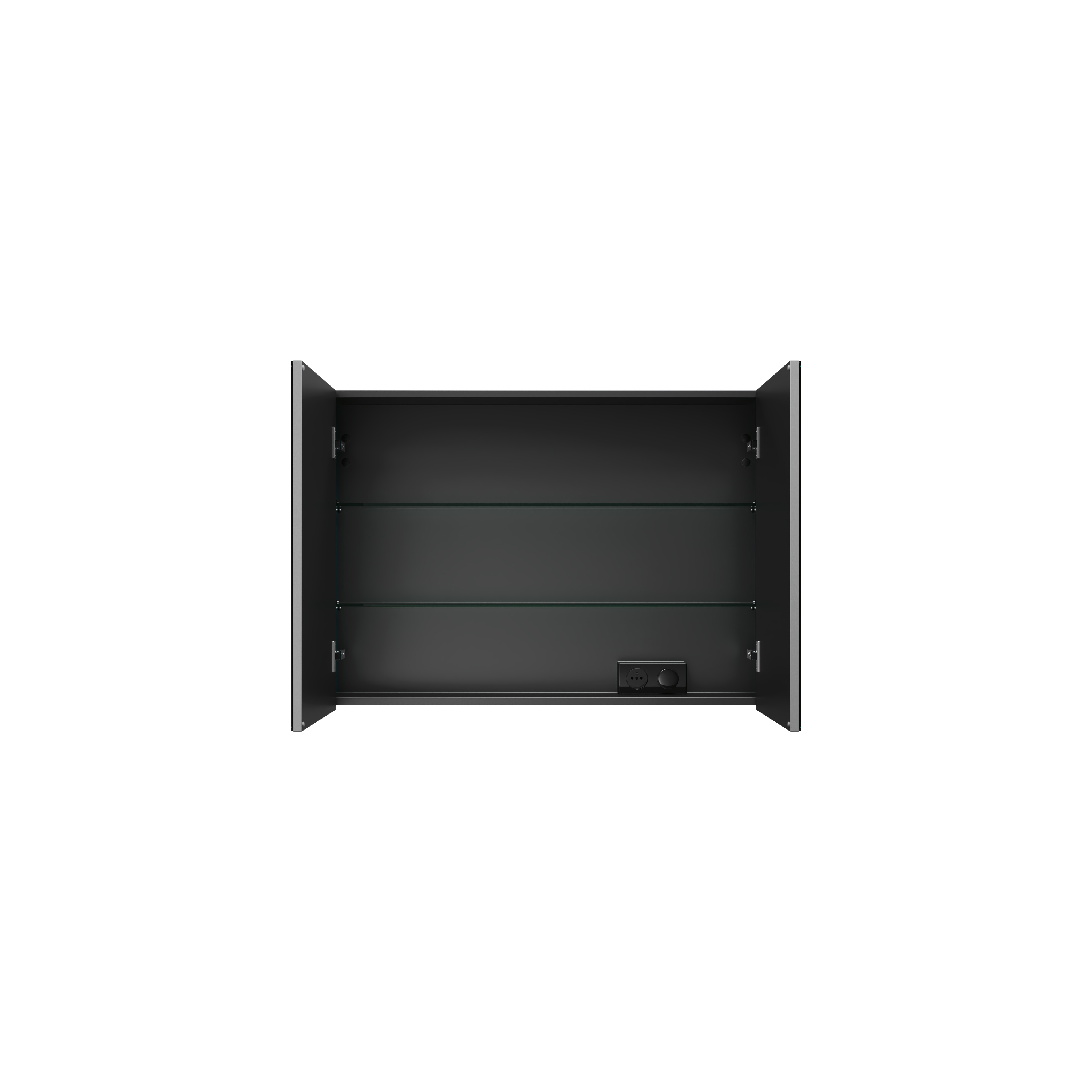 200 armoire DE toilette BLEU canard l90 h64 2 portes miroir boîtier DOMAO - 1102706