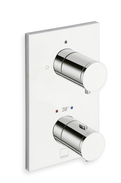façade externe triverde thermostatique laiton 1 sortie chrome CRISTINA - XT85151