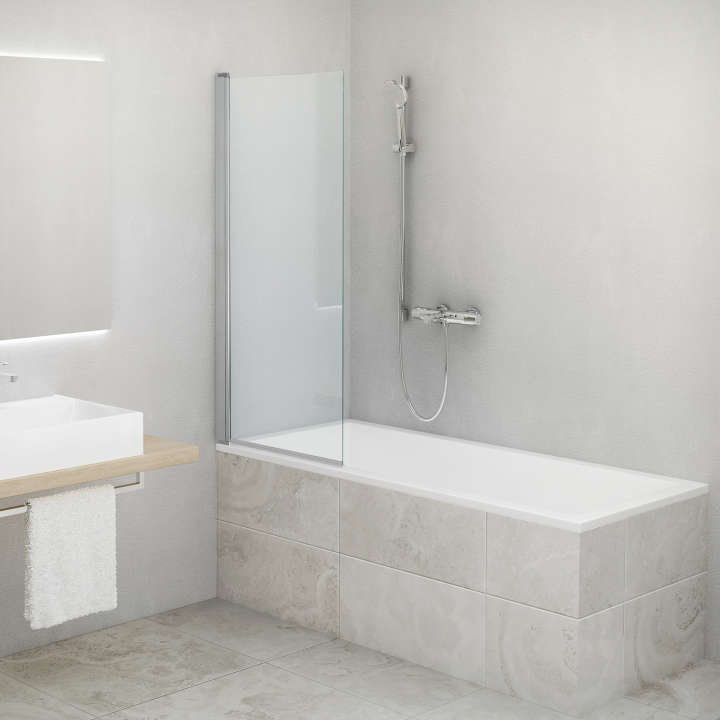 Paroi de baignoire pivotante CARIBA CIBAE L75 H1.5M argent v.clair ETC ROTH - 1403040254