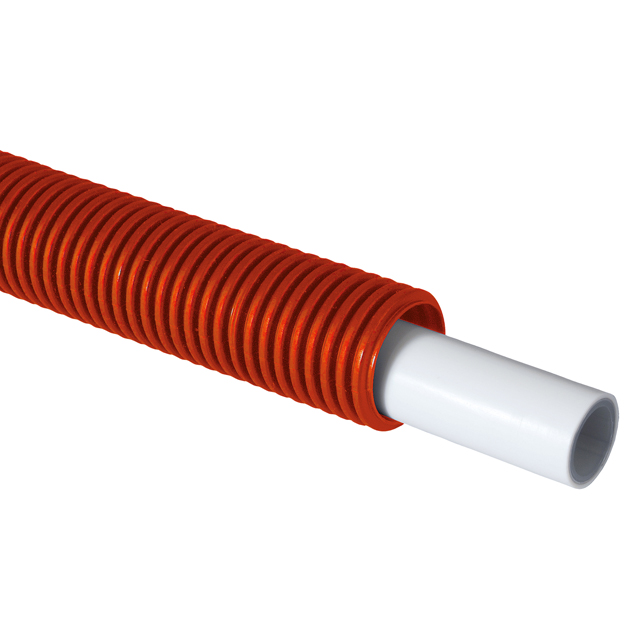 tube multicouche pré-gainé 16 x 2,00, 75 m, blanc, tube annelé rouge MULTITUBO - 16140R