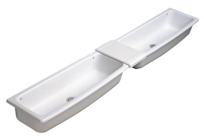 Lavabo "Auge" 95 x 33 cm Contour 21 blanc, en céramique PORCHER - P310001