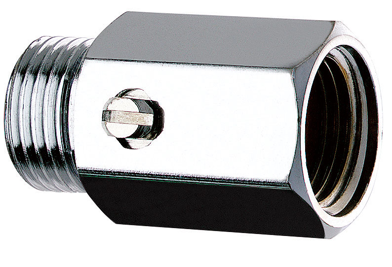 Raccord STOP droit nickelé MF1/2" L.35 DELABIE - 825015