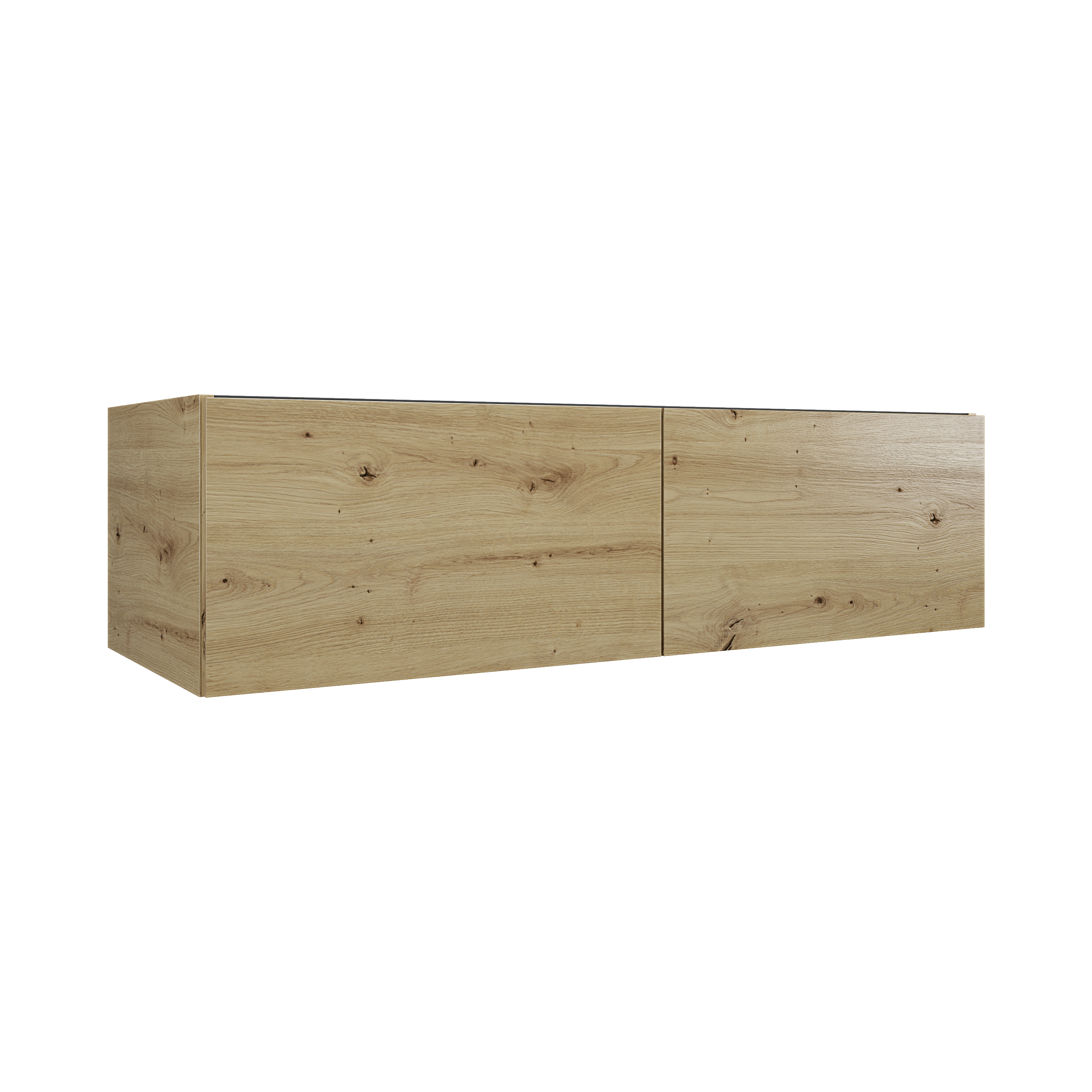 MSV 2T H32 cm 118 cm pour plan double chêne doré mélaminé poignée profile - DOMAO - DOM180