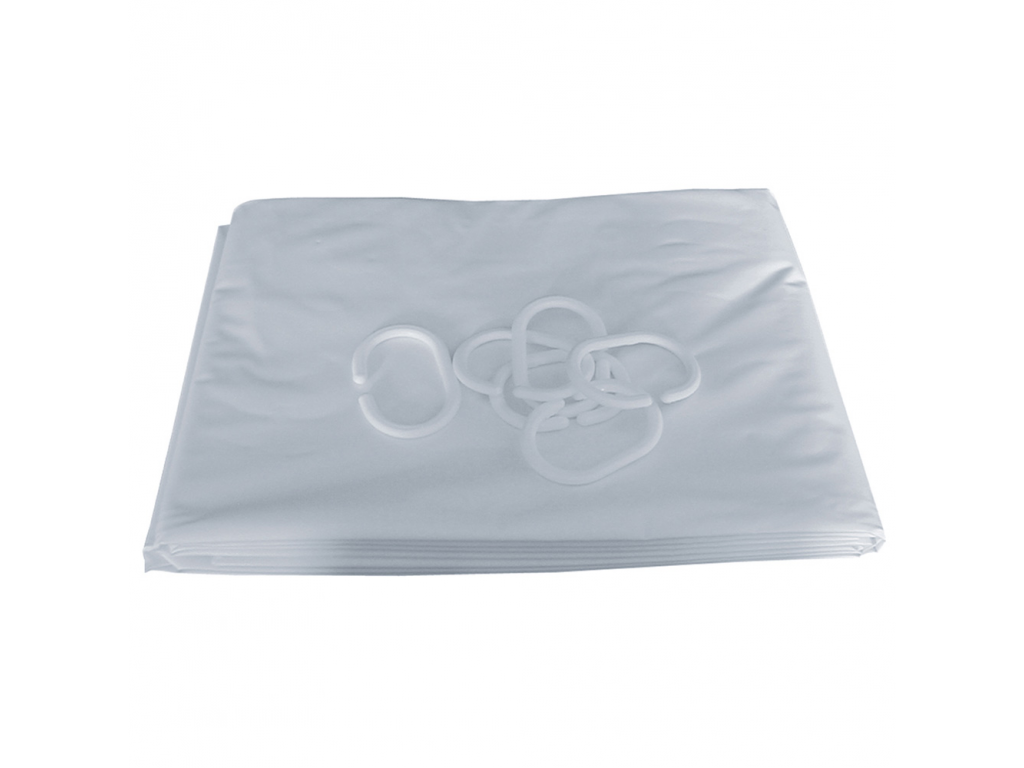 Rideaux de douche 1800x900 tissu polyester hydrodéperlant bas plombé - PELLET - 806090