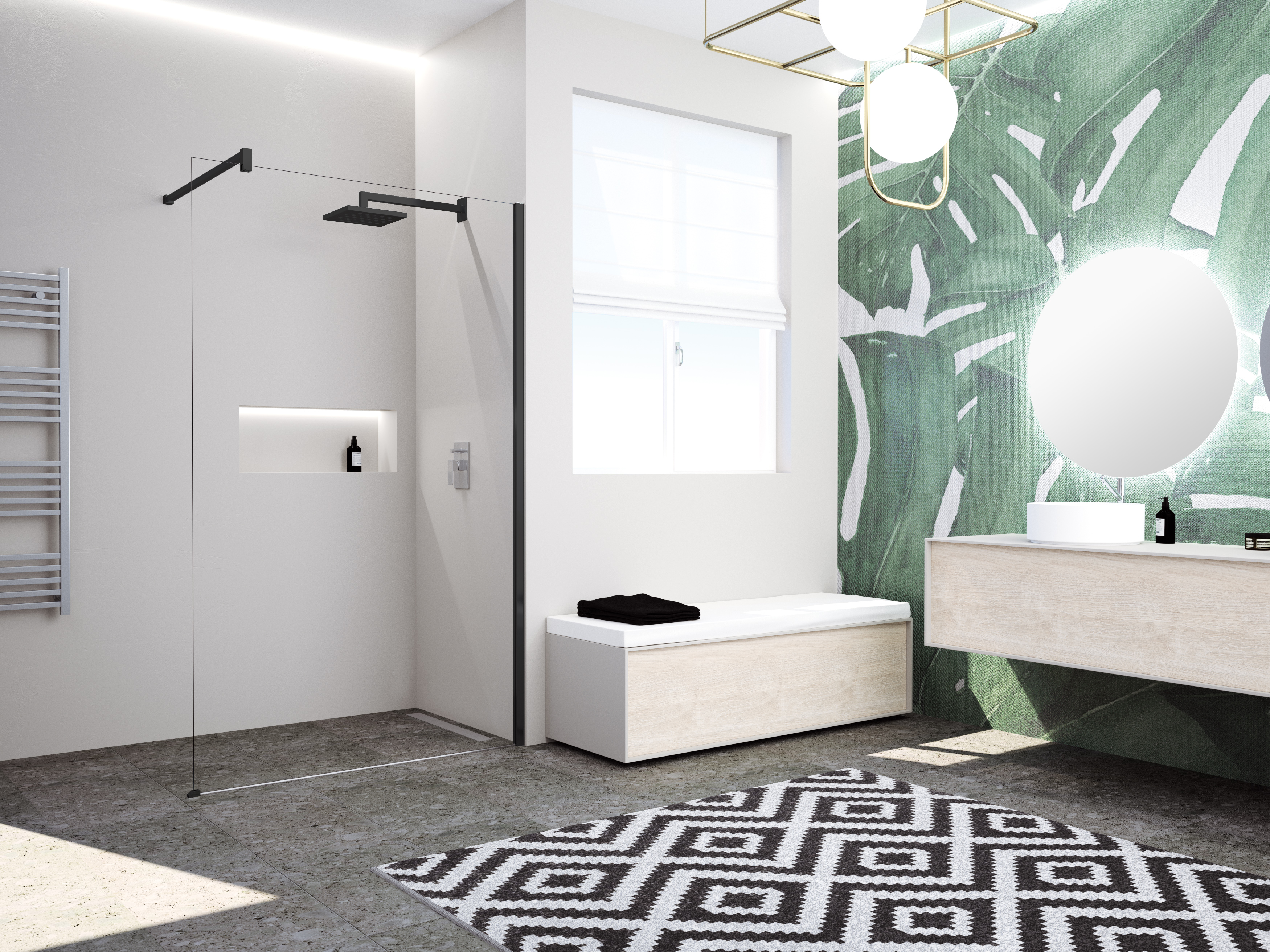Douche A l'italienne H 120 extensibilite CM TRANSPARENT NOIR - DOMAO - ALGKH120-1H