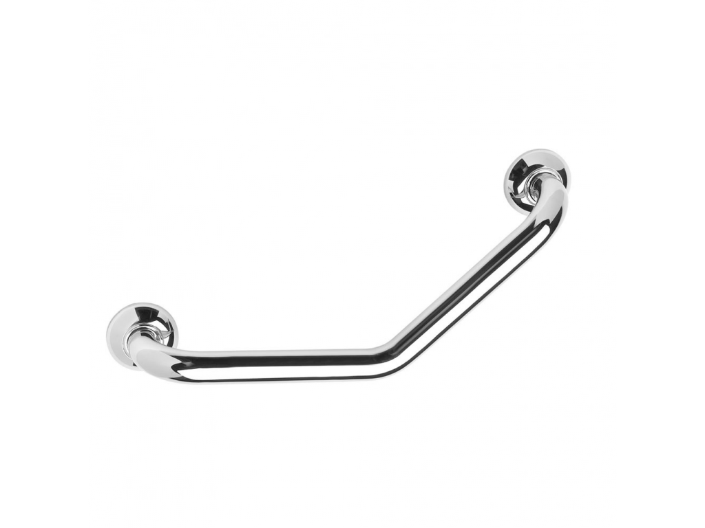 Barre d'appui coudée 135° 200x200 mm, tube laiton chromé Ø 32 cache PELLET - 381532