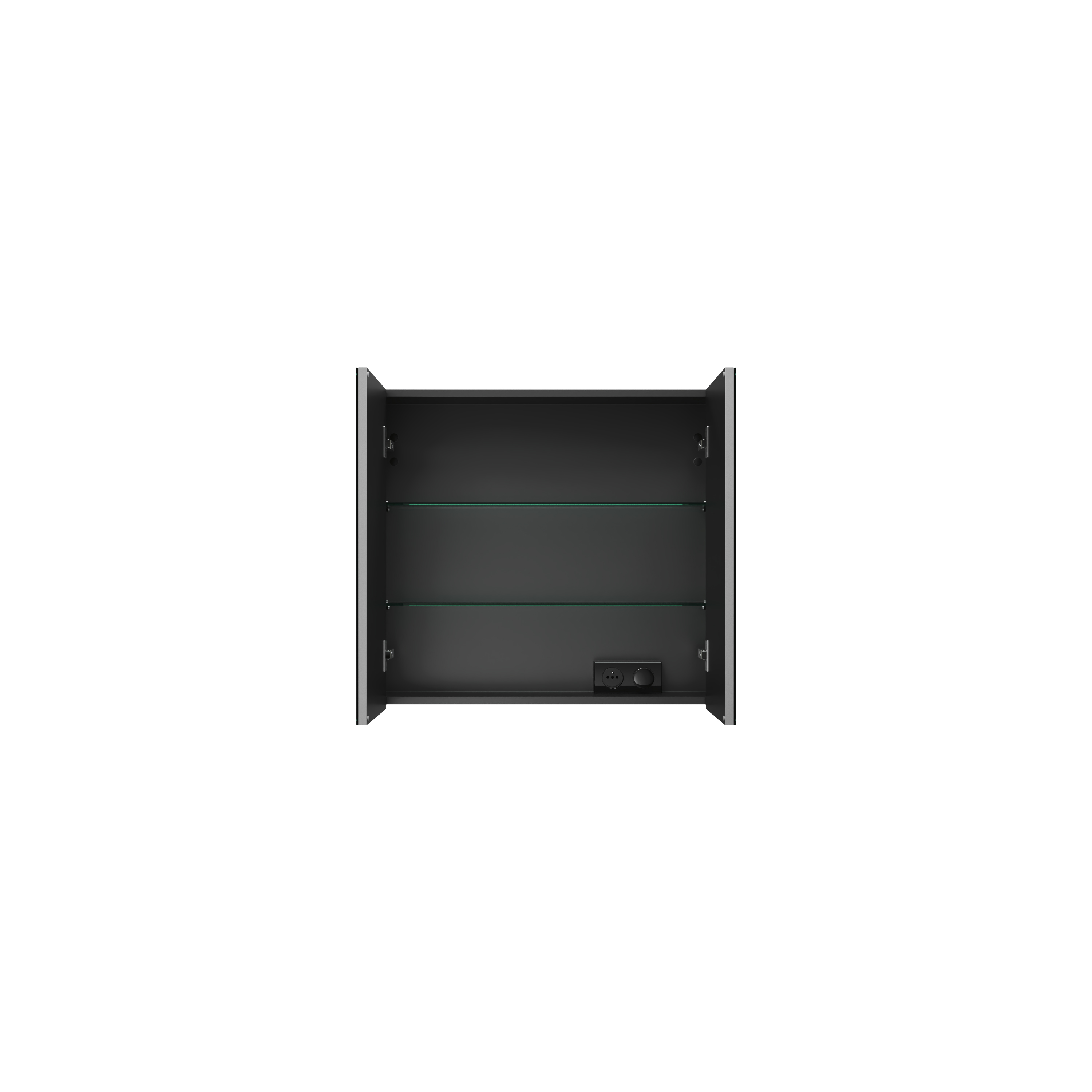 200 armoire DE toilette BLANC MAT l70 h64 p15 2 portes simple miroir DOMAO - 1102743
