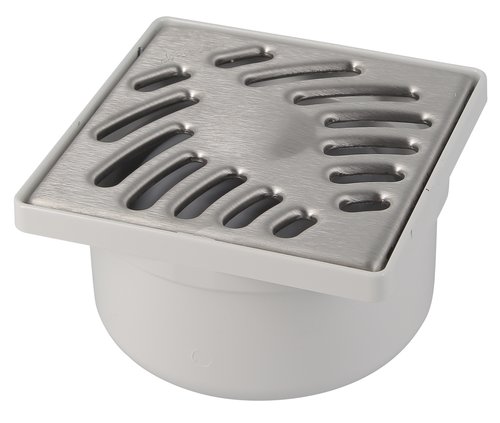 Siphonnette sortie verticale avec grille inox carrée 10x10 mm NICOLL - SIHJ10I