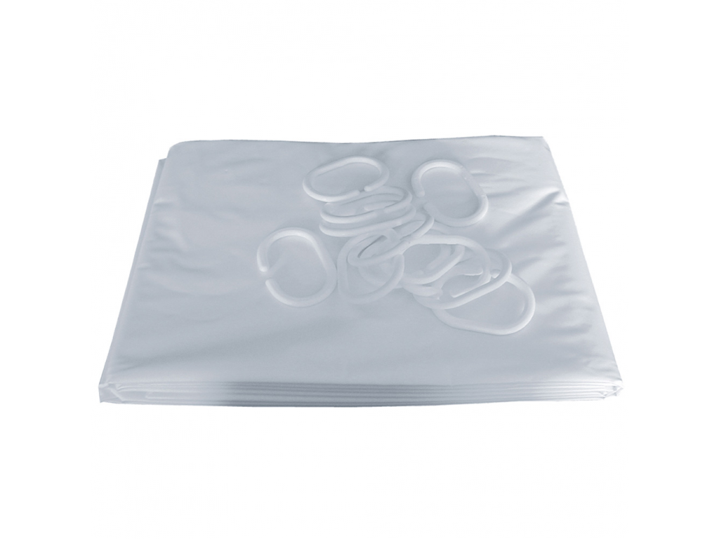 Rideaux de douche 1800x1800 tissu polyester hydrodéperlant bas plombé - PELLET - 806180