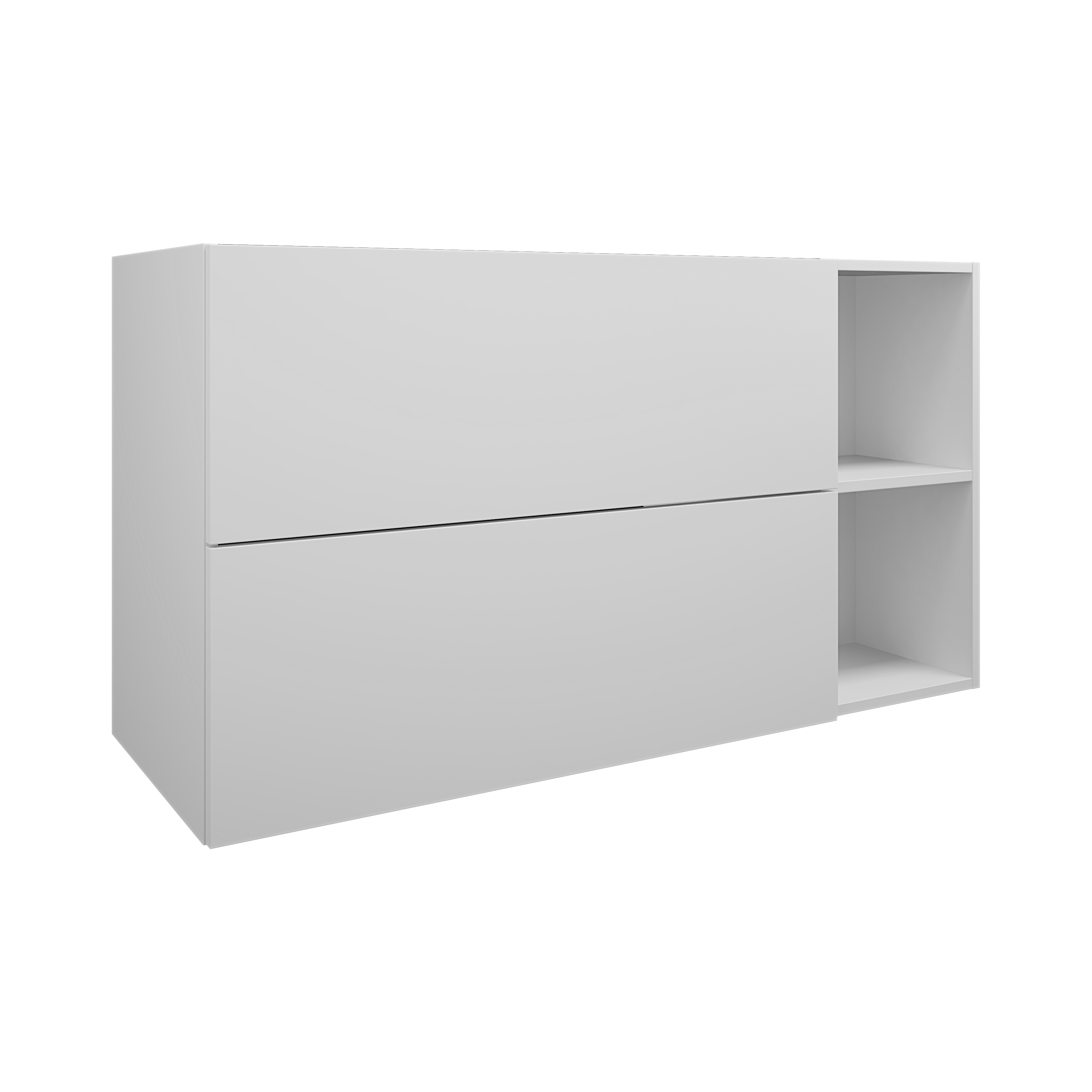 200 MSV AVEC NICHE BLANC l 118 h 64 p45 2 tiroirs & NICHE PLAN asymétrique DOMAO - 1095848