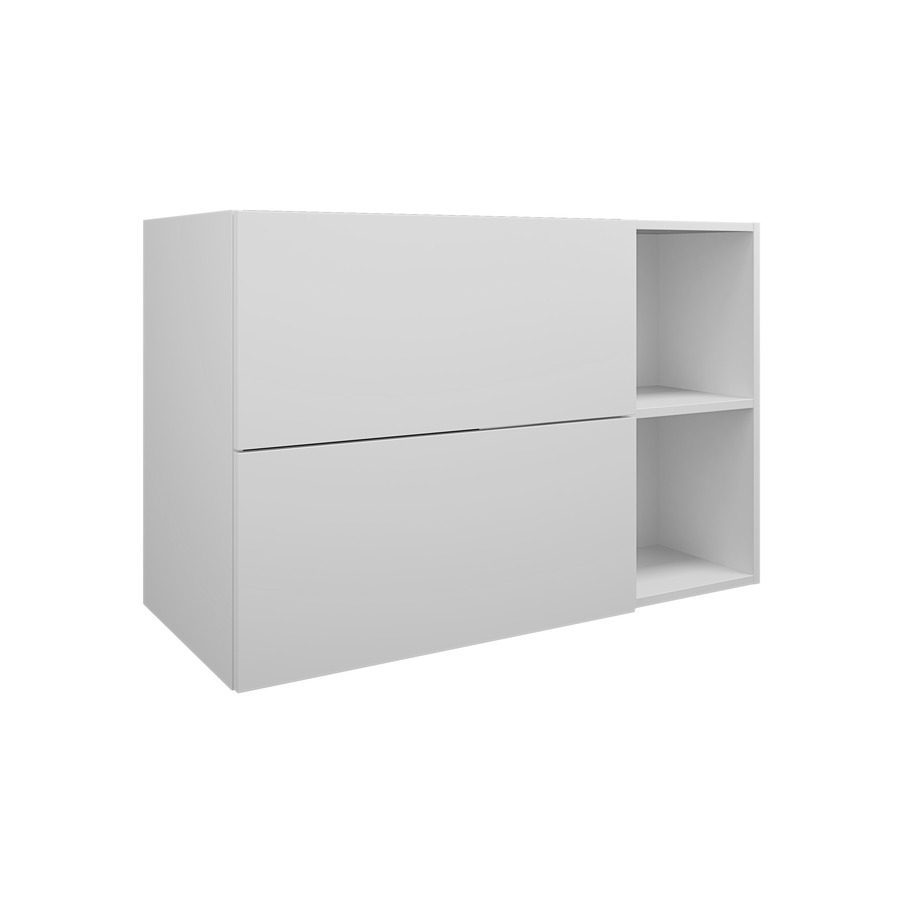 200 MSV AVEC NICHE BLANC l 98 h 64 p45 2 tiroirs & NICHE PLAN asymétrique DOMAO - 1095844