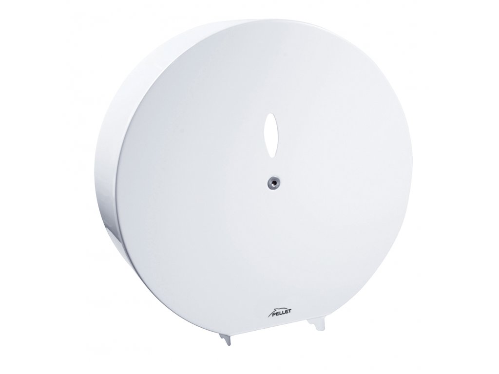 Distributeur papier WC, 300x110 mm, Ø 300 mm, acier époxy blanc clé allen PELLET - 878500