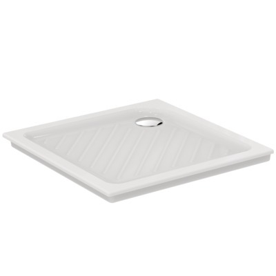 Receveur carré NF à encastrer 80 x 80 cm ULYSSE+ en grès fin blanc PORCHER - P329701