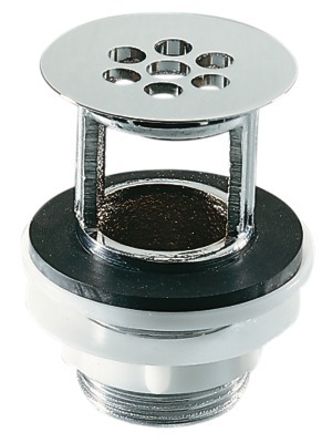 Bonde à grille en laiton chromé h.80 avec trop-plein fenêtre - PORCHER - D5851AA