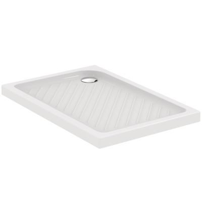 Receveur rectangulaire NF à poser 120 x 80 cm ULYSSE+ en grès fin blanc PORCHER - P329001