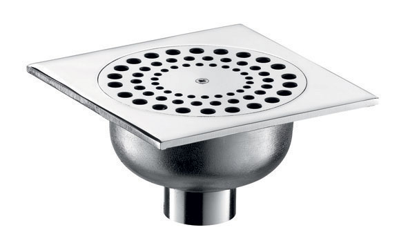 Siphon de sol à platine 140x140 - sortie verticale Ø40 DELABIE - 684000