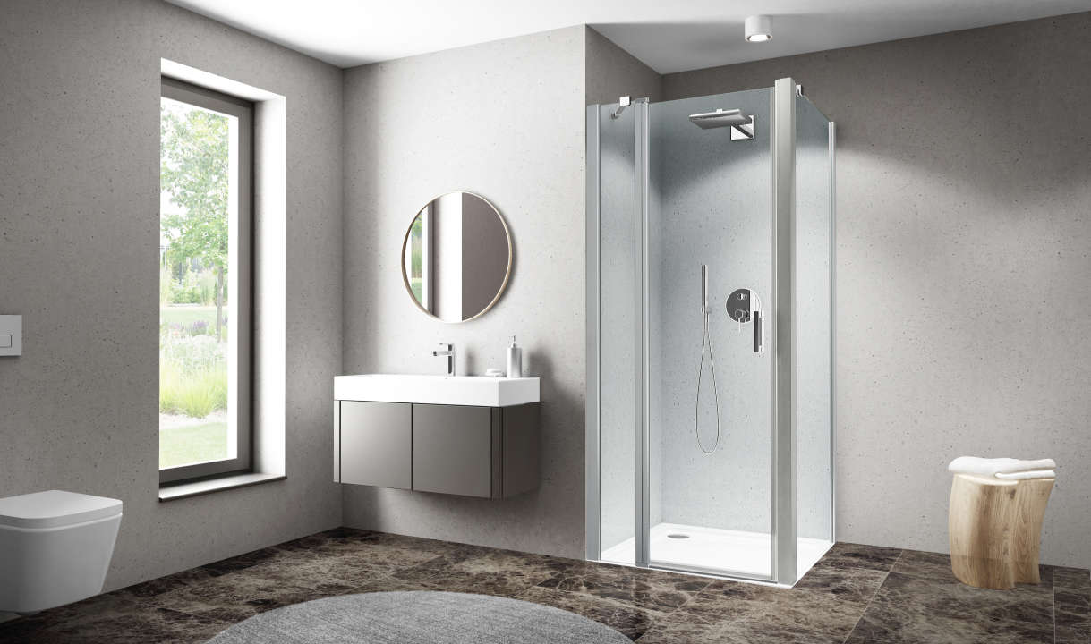 Paroi de douche fixe CARIBA CIFXP L90 H2M argent v.clair ETC ROTH - 1403040176
