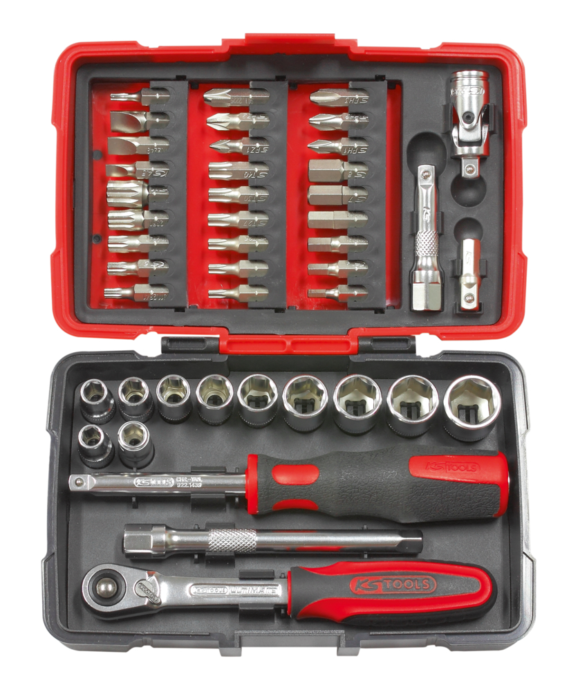 Coffret de douilles et accessoires ULTIMATE 1/4&quot;, 44 pièces