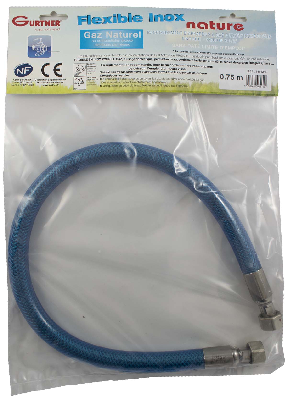 Flexible gaz inox illimité gn 1,25 - GURTNER - 18514.S