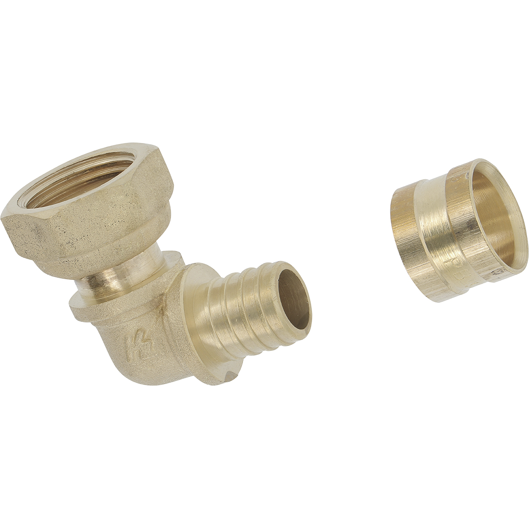 Coude Ecrou Tournant 1/2"-PER Ø 13x16 mm Raccord à glissement laiton SERTIGLISS - CE216